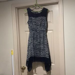 Navy and cream dress
